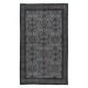 Gray Modern Handmade Turkish Rug, Floral Pattern Living Room Carpet