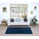 Navy Blue Handmade Rug for Living Room, Modern Royal Blue Turkish Carpet for Dining Room & Kitchen