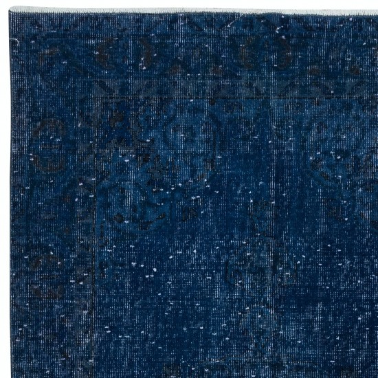 Navy Blue Handmade Rug for Living Room, Modern Royal Blue Turkish Carpet for Dining Room & Kitchen