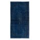 Navy Blue Handmade Rug for Living Room, Modern Royal Blue Turkish Carpet for Dining Room & Kitchen