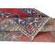 Traditional Vintage Hand-Knotted Turkish Oriental Rug in Red, Navy Blue & Beige