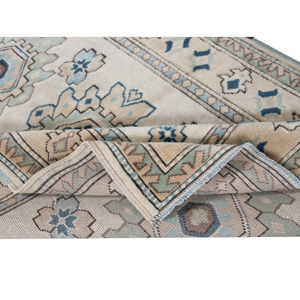 Vintage Turkish Rug with Medallions, Handmade Carpet, 100% Wool