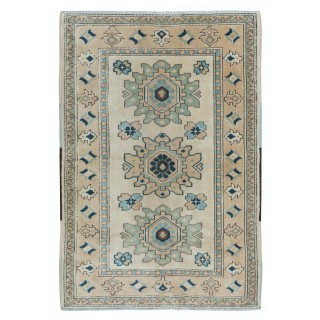 Vintage Turkish Rug with Medallions, Handmade Carpet, 100% Wool