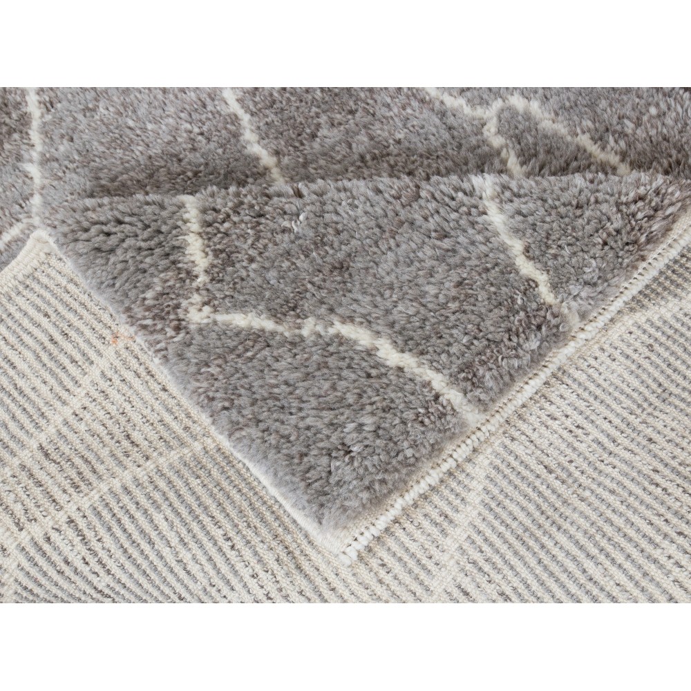 Modern Moroccan Tulu Rug in Gray, 100% Natural Un-Dyed Wool, Premium Quality Berber Carpet
