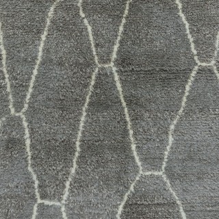 Modern Moroccan Tulu Rug in Gray, 100% Natural Un-Dyed Wool, Premium Quality Berber Carpet