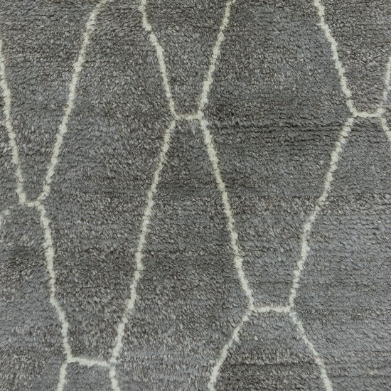 Modern Moroccan Tulu Rug in Gray, 100% Natural Un-Dyed Wool, Premium Quality Berber Carpet