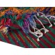 Multicolor Handmade Shag Pile Mohair Tulu Rug with Fringe, Vintage Shaggy Carpet, 100% Mohair Wool