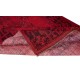 Hand Knotted Runner Rug for Hallway Decor. Modern Turkish Corridor Carpet in Dark Red