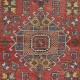 Semi Antique Turkish Bergama Rug in Red Color, 100% Wool
