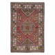 Semi Antique Turkish Bergama Rug in Red Color, 100% Wool