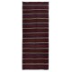 Hand-Woven Turkish Kilim with Striped Pattern, Flat-Weave Multicolor Rug, 100% Wool