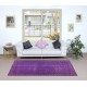 Contemporary Living Room Carpet in Purple, Hand Knotted Turkish Area Rug