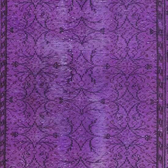 Contemporary Living Room Carpet in Purple, Hand Knotted Turkish Area Rug