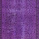 Contemporary Living Room Carpet in Purple, Hand Knotted Turkish Area Rug