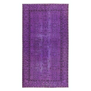 Contemporary Living Room Carpet in Purple, Hand Knotted Turkish Area Rug