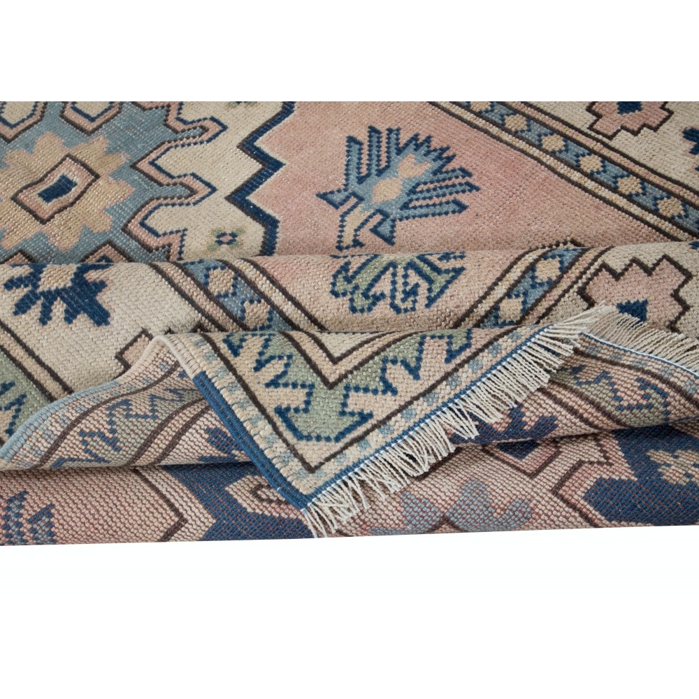 Vintage Hand Knotted Turkish Area Rug for Living Room and Dining Room, 100% Wool