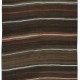 Hand-Woven Striped Anatolian Kilim Runner in Brown and Colorful Stripes, Flat-Weave Vintage Wool Corridor Rug