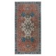 Oriental Rug with Medallion Design, Handmade Turkish Carpet, Ca 1960, Woolen Floor Covering