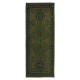 Handmade Turkish Runner Rug for Hallway, Green Corridor Carpet