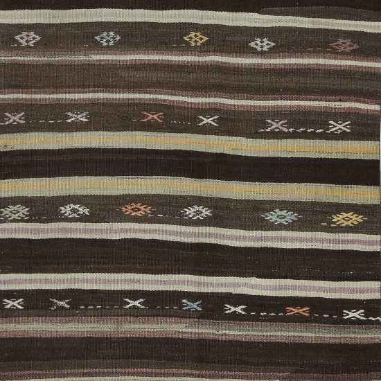 Vintage Anatolian Hallway Runner Kilim, Flat-Weave Corridor Carpet