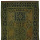 Handmade Anatolian Runner Rug for Hallway, Green Corridor Carpet