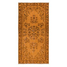 Orange Area Rug From Turkey, Hand Knotted Contemporary Carpet