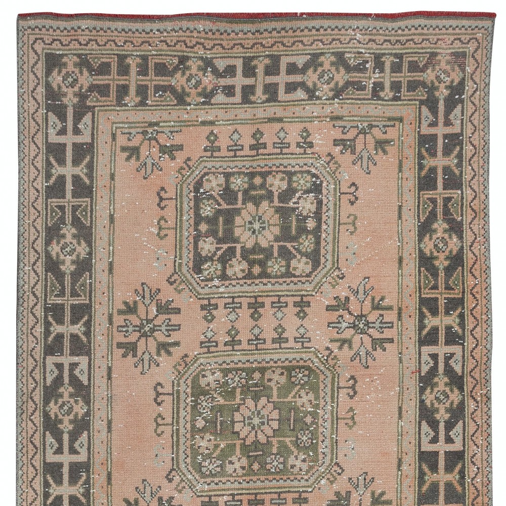 Hand Knotted Runner Rug for Hallway Decor, Vintage Anatolian Corridor Carpet