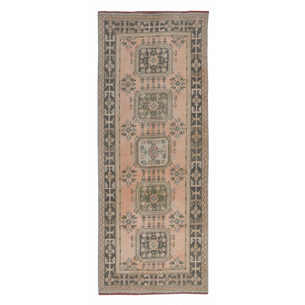Hand Knotted Runner Rug for Hallway Decor, Vintage Anatolian Corridor Carpet