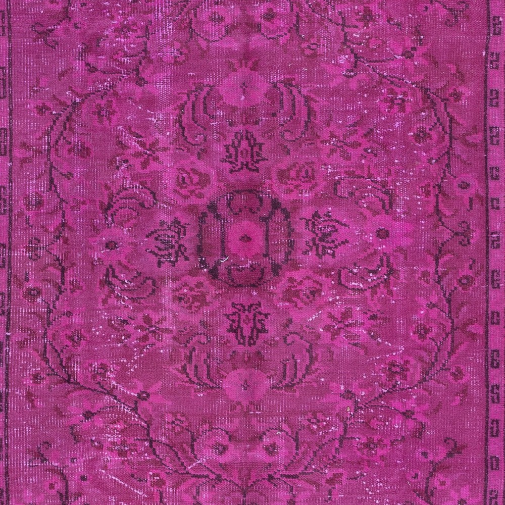 Contemporary Pink Area Rug, Handmade Turkish Carpet, Woolen Floor Covering