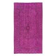 Contemporary Pink Area Rug, Handmade Turkish Carpet, Woolen Floor Covering