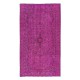 Contemporary Pink Area Rug, Handmade Turkish Carpet, Woolen Floor Covering