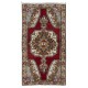 Traditional Oriental Rug in Burgundy Red, Circa 1960, Handmade Turkish Carpet, 100% Wool