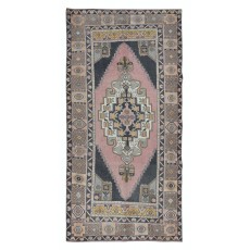 Vintage Turkish Tribal Rug, Traditional Handmade Oriental Carpet, 100% Wool