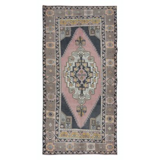 Vintage Turkish Tribal Rug, Traditional Handmade Oriental Carpet, 100% Wool