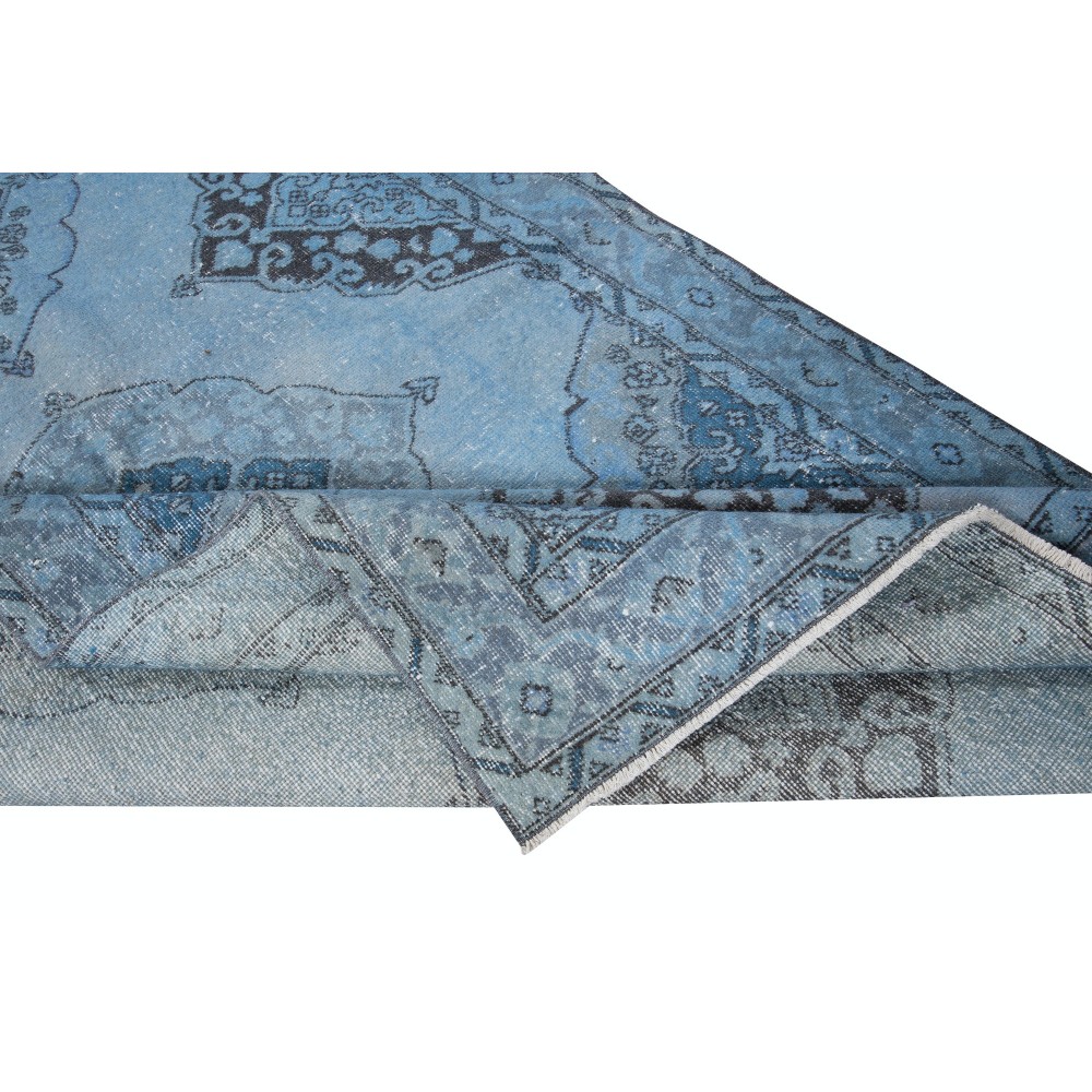 Handmade Runner Rug Kitchen, Turkish Corridor Carpet, Light Blue Modern Rug for Hallway Decor