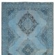 Handmade Runner Rug Kitchen, Turkish Corridor Carpet, Light Blue Modern Rug for Hallway Decor