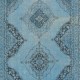 Handmade Runner Rug Kitchen, Turkish Corridor Carpet, Light Blue Modern Rug for Hallway Decor