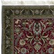 Hand Knotted Turkish Rug in Red & Green with Floral Botanical Design, 100% Wool