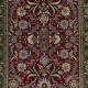 Gorgeous Hand Knotted Turkish Rug in Red & Green with Floral Botanical Design