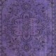 Rustic Turkish Floral Pattern Area Rug. Twitch Purple Handmade Carpet for Modern Home and Office