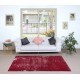 Contemporary Handmade Turkish Red Area Rug with Shabby Chic Style