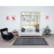 Contemporary Turkish Floral Pattern Area Rug in Gray. Grey Handmade Modern Carpet