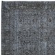 Rustic Turkish Floral Pattern Area Rug. Grey Handmade Carpet for Modern Home and Office