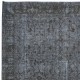 Contemporary Turkish Floral Pattern Area Rug in Gray. Grey Handmade Modern Carpet