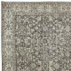 Vintage Floral Design Handmade Turkish Rug in Beige & Brown