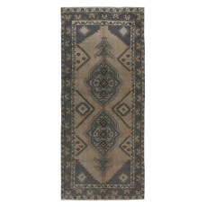 Old Handmade Corridor Rug with Medallions, Wide Hallway Runner