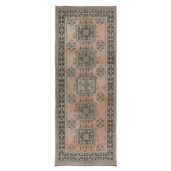 Vintage Stair Runner Rug, Handmade Corridor Carpet, Turkish Hallway Rug