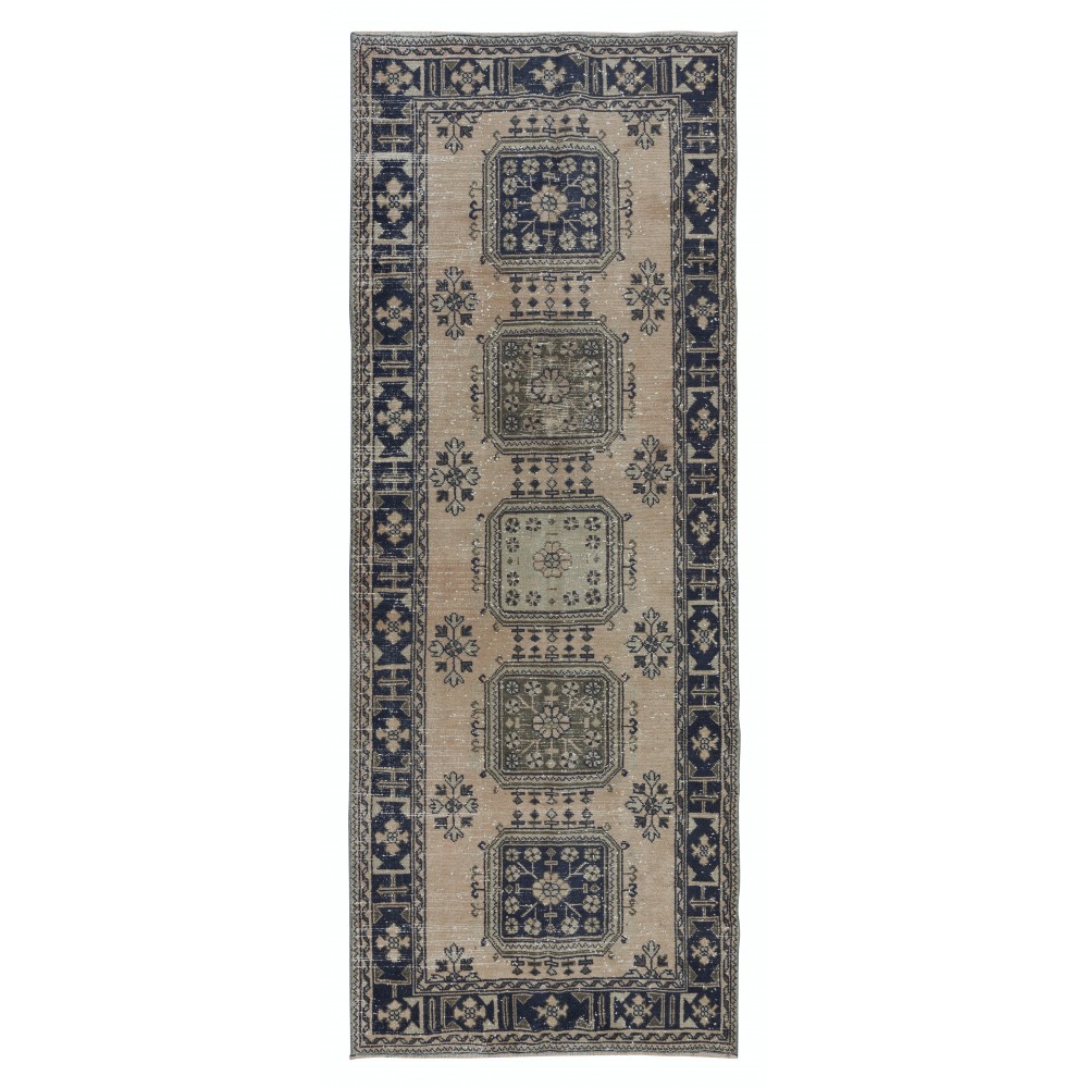 Vintage Stair Runner Rug, Handmade Corridor Carpet, Turkish Hallway Rug