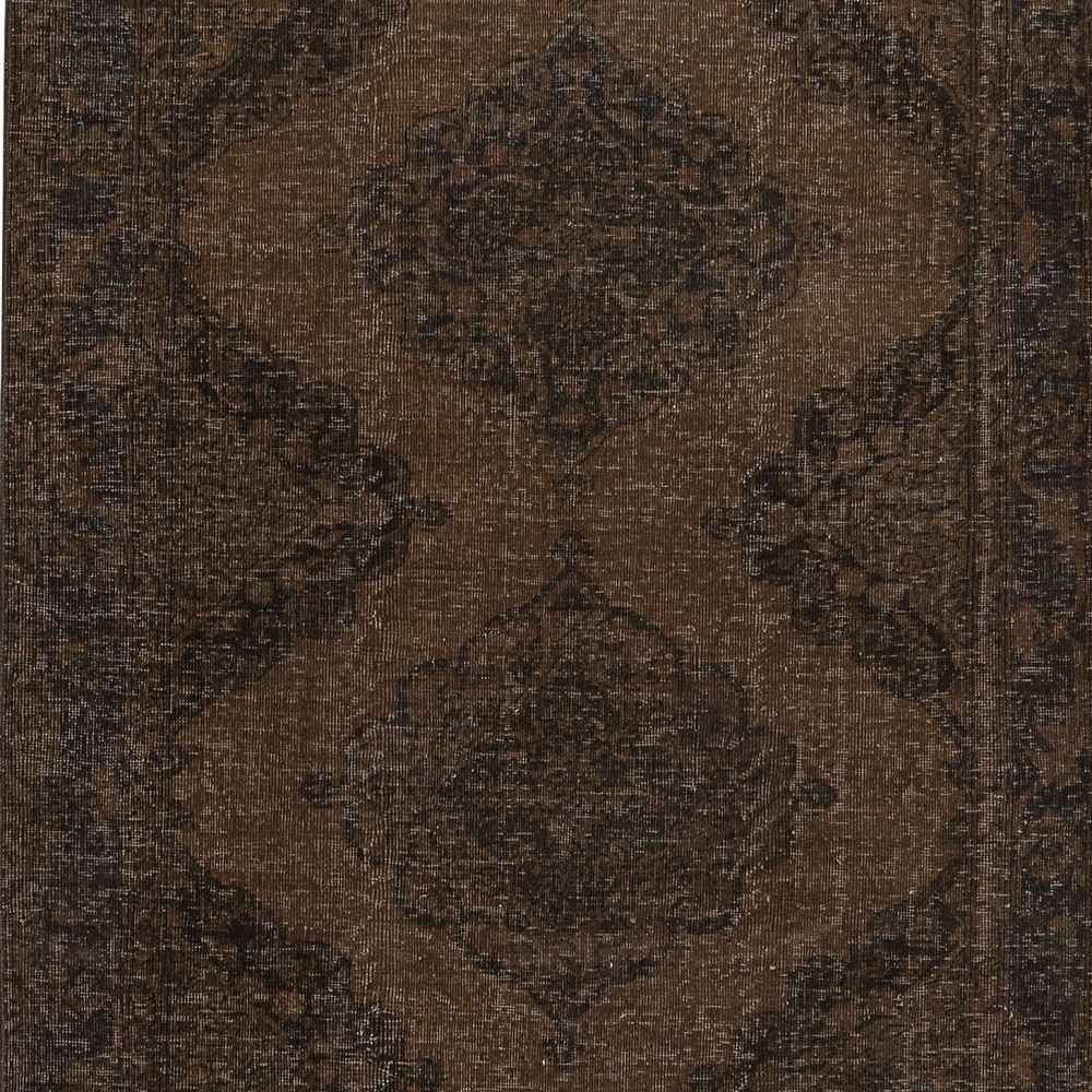 Brown Modern Turkish Runner Rug, Handmade Turkish Sille Corridor Carpet, Woolen Floor Covering for Hallway