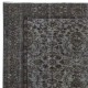 Decorative Handmade Turkish Rug Over-Dyed in Gray, Ideal for Contemporary Interiors